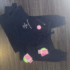 Navy Blue Scrub Top & Jogger Set - Medical Uniform